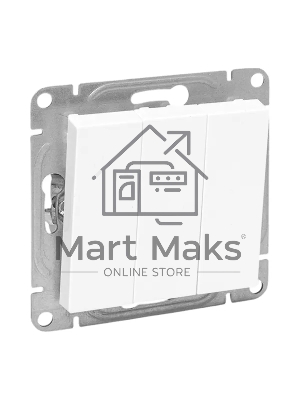 Механизм выключателя EKF UP1-SWW-31 трехклавишный, белый Эпика