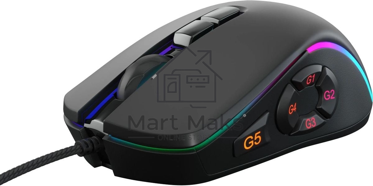 Мышь проводная GMNG XM003 черный, 32000 dpi, USB, кнопки - 10