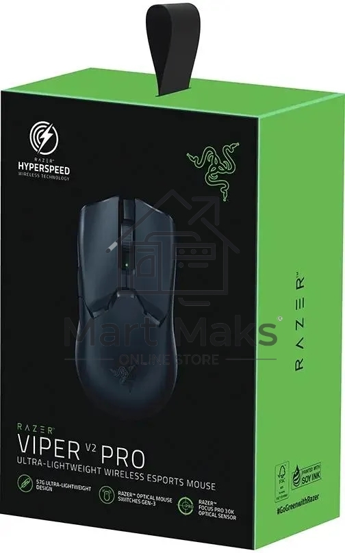 Мышь беспроводная/проводная Razer Viper V2 Pro черный, 30000 dpi, радиоканал, USB, кнопки - 5