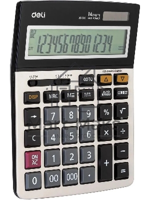 Калькулятор настольный Deli E1672C серебристый 14-разр.
