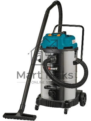 Пылесос строительный Bort BSS-2460-Storm синий, 440/2400 Вт, уборка сухая/влажная, пылесборник мешок/контейнер, 60 л