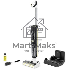Пылесос вертикальный моющий Karcher FCV 4 Dry белый/черный, питание от аккумулятора, 180 Вт, уборка влажная/сухая, пылесборник 0.45 л