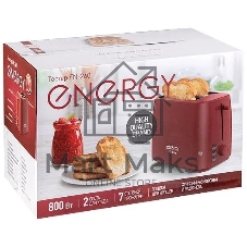 Тостер Energy EN-260 красный, 800 Вт, 2 слота