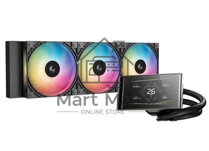 Система водяного охлаждения Deepcool LT360 Vision ARGB черный, алюминий/медь, 2500 об/мин, 33.66 дБ, 4 pin, 350 Вт