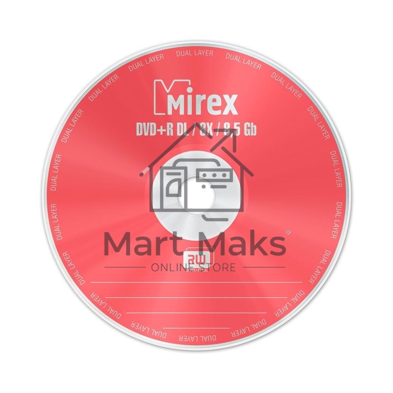 Диск DVD+R Mirex 8.5 Gb, 8x, Slim Case (1), Dual Layer (1/50)