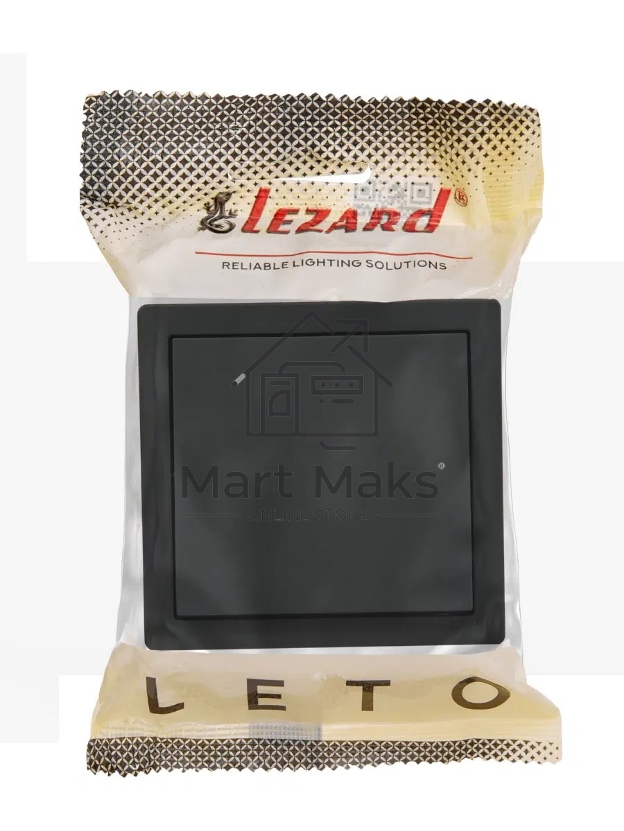 Выключатель 1-клав. LETO черный бархат LEZARD 752-4200-100