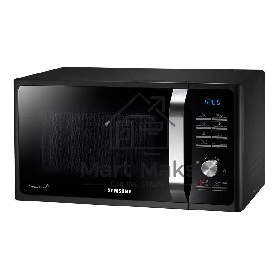 Микроволновая печь Samsung MG23K3515AK/BW черный, 23 л, 800 Вт, переключатели - поворотный механизм/кнопки