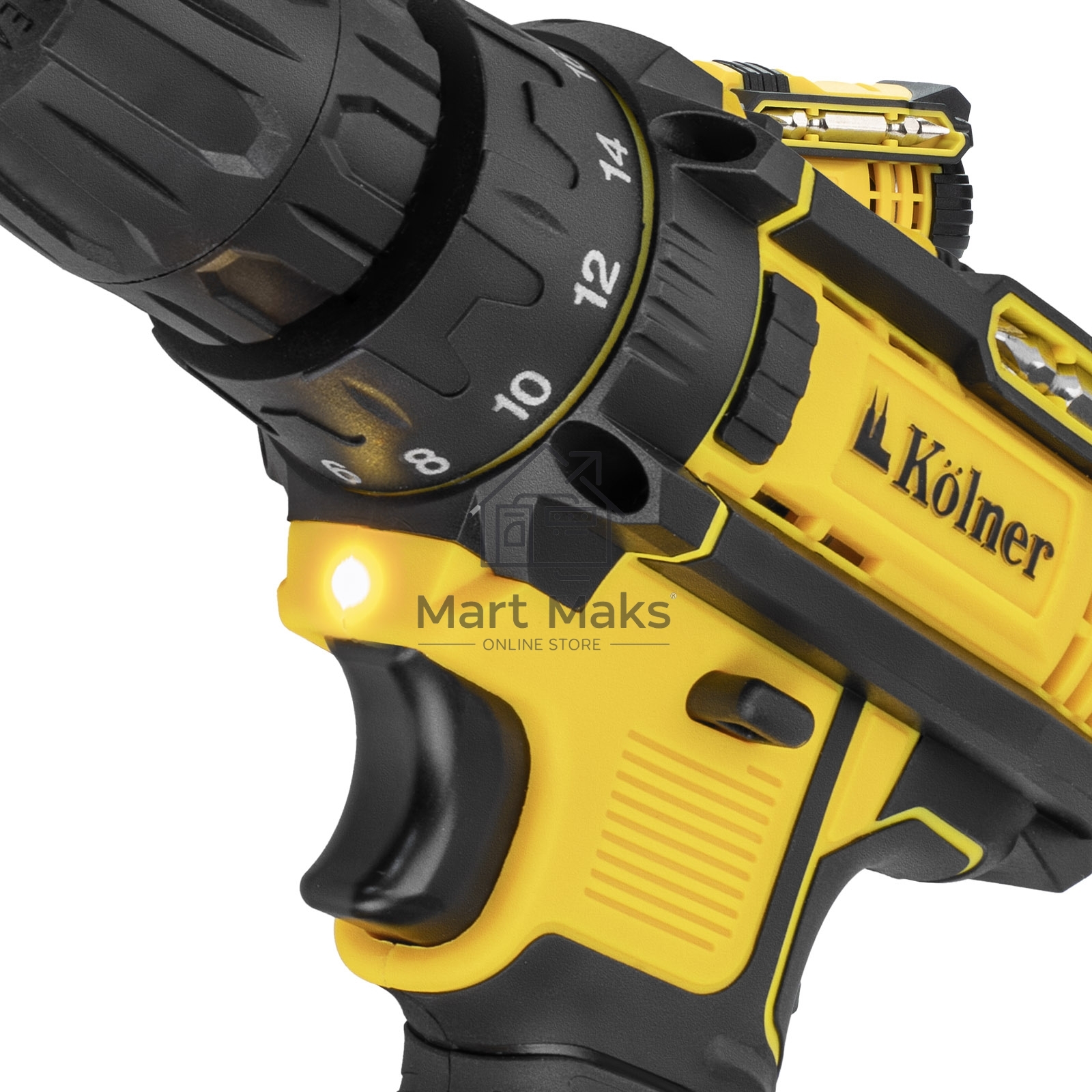 Дрель-шуруповерт аккумуляторная 12V 29 Нм KOLNER KCD 12/2C, БЗП 0,8-10мм, 0-350/1350 об/мин, 2 скорости, подсветка (2х1.5 А·ч, зу, кейс)