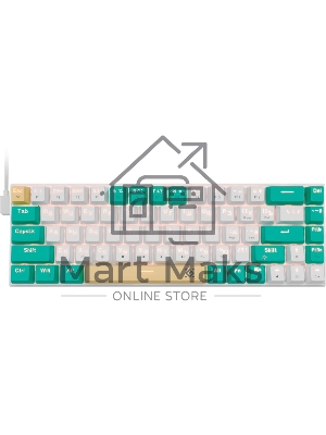 Клавиатура проводная механическая Defender Vexx Pro GK-084 RU, белый/зеленый, механическая