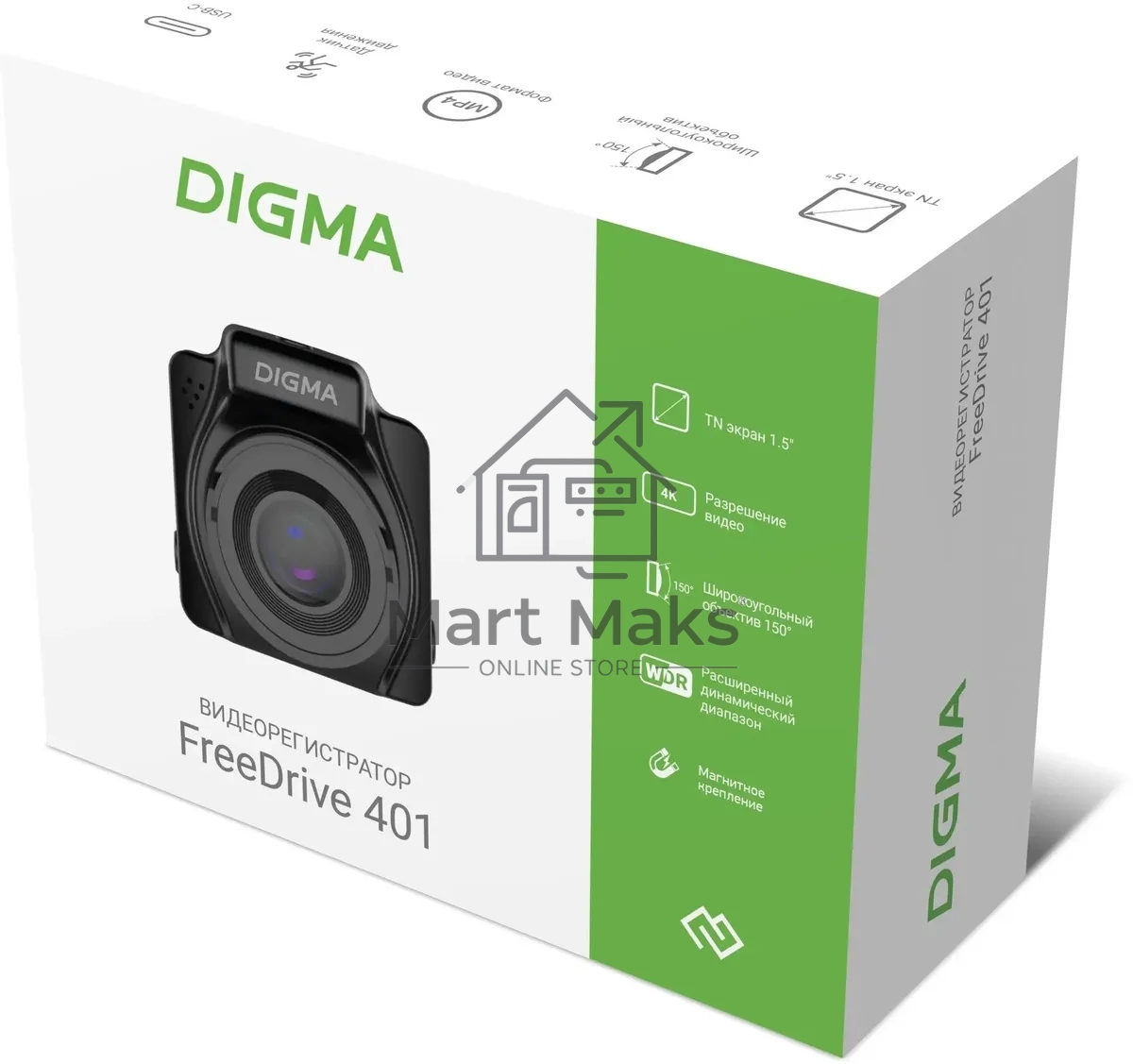 Видеорегистратор Digma FreeDrive 401 черный 4Mpix 2160x3840 2160p 170гр. NTK96675