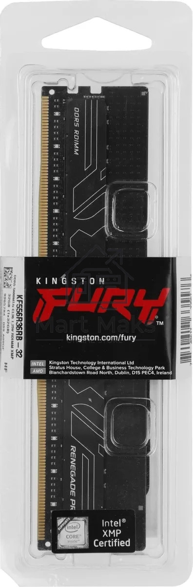 Оперативная память Kingston Fury Renegade Pro, DDR5, 32GB (1x32GB), 5600 MHz, CL36, ECC, RDIMM