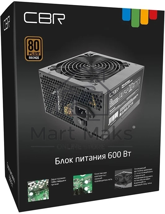 Блок Питания CBR PSU-ATX600-12GM, 600Вт, 80 PLUS Bronze, 120мм, черный