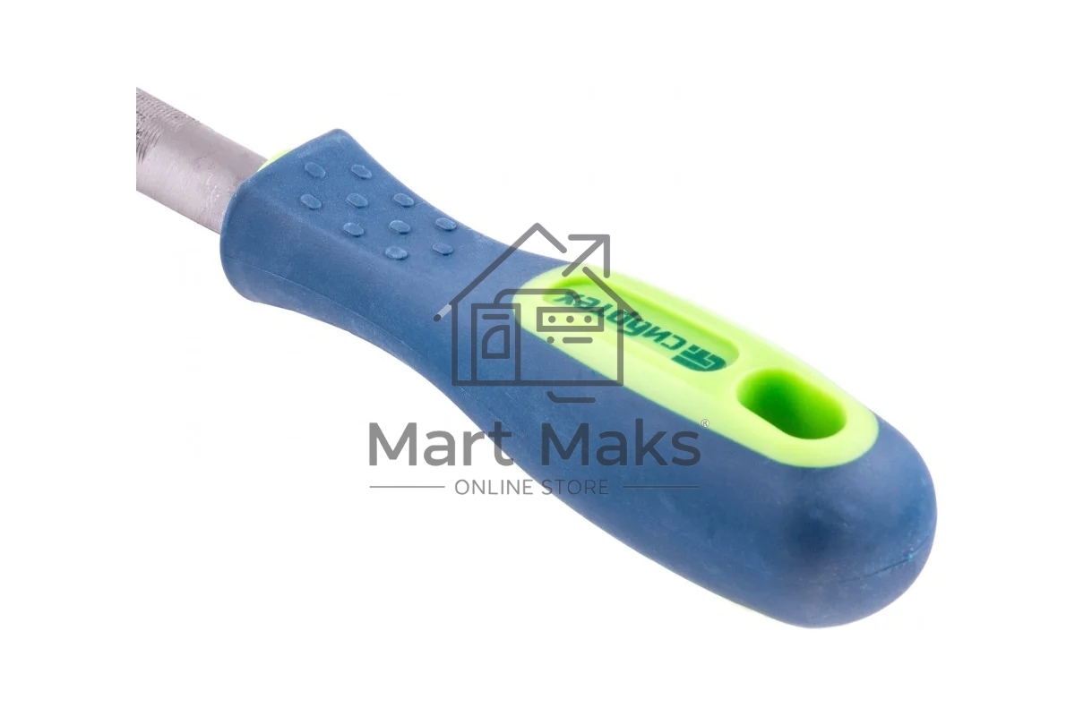 Напильник Сибртех 200 мм, полукруглый, двухкомпонентная рукоятка, №2