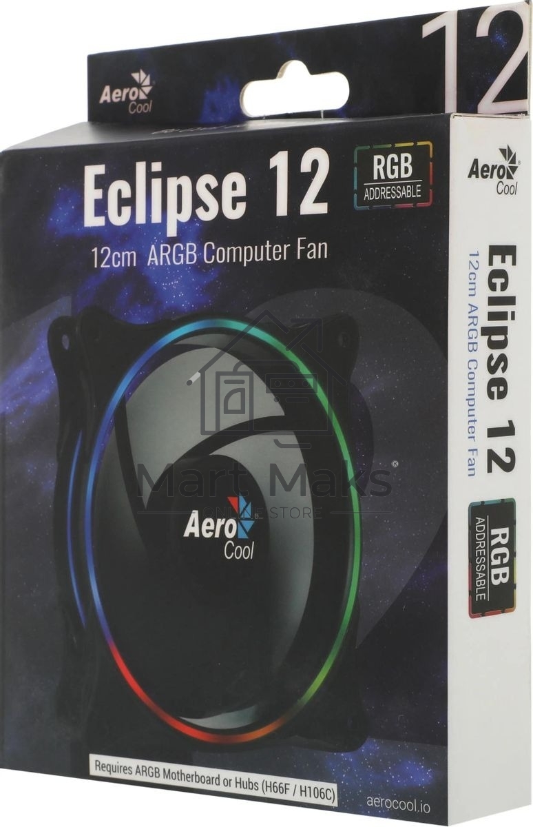 Вентилятор для корпуса Aerocool/Formula Eclipse 12 черный, 120 мм, 1200 об/мин, 19.8 дБ, 6 pin