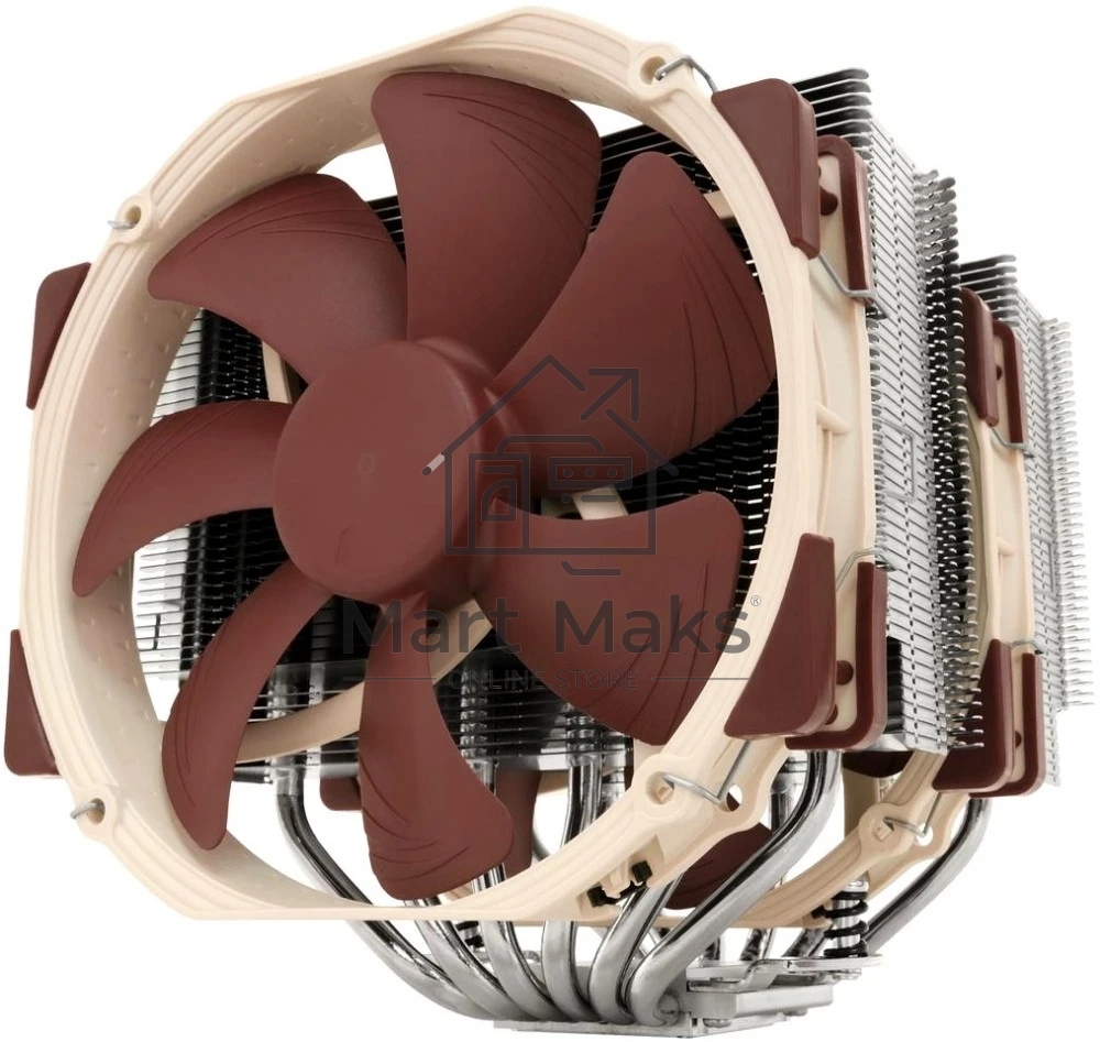 Кулер для процессора Noctua NH-D15, 2x140 мм, медь, 1500 об/мин, 24.6 дБ, 4 pin PWM, высота 168 мм