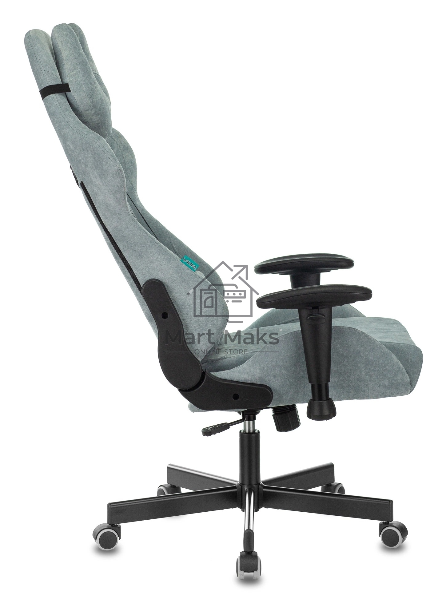 Кресло игровое Бюрократ VIKING KNIGHT LT28 FABRIC серо-голубой крестовина металл/пластик