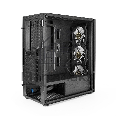 Компьютерный корпус Miditower ExeGate EVO-9205 (ATX, без БП, с окном, 1*USB+1*USB 3.0, аудио, 3 вент. 12см с RGb подсветкой)