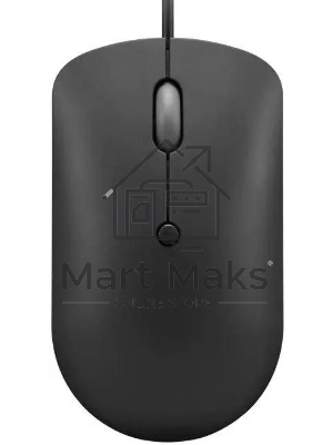 Мышь проводная Lenovo 400 черный, 2400 dpi, USB-C, кнопки - 4