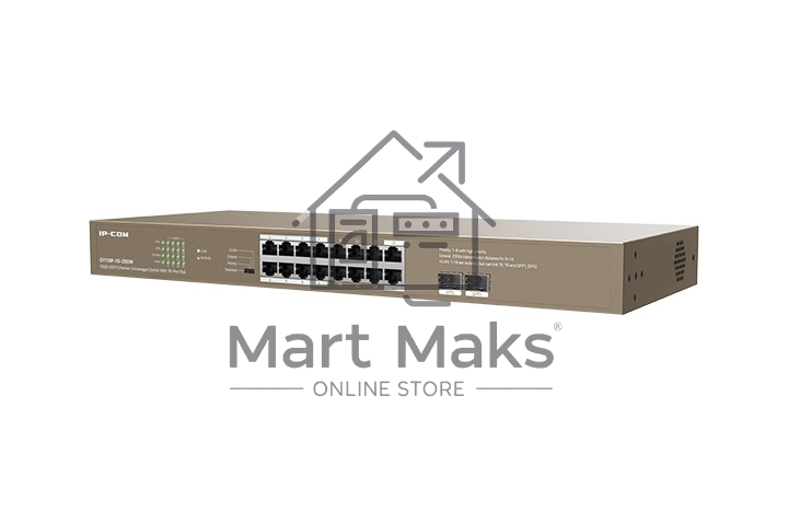 Неуправляемый Коммутатор IP-COM G1118P-16-250W 16 GE+SFP Ethernet с 16-Портовым PoE