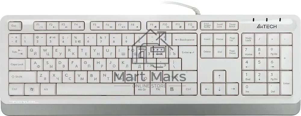 Клавиатура A4Tech Fstyler FK10 проводная, USB, белый/серый