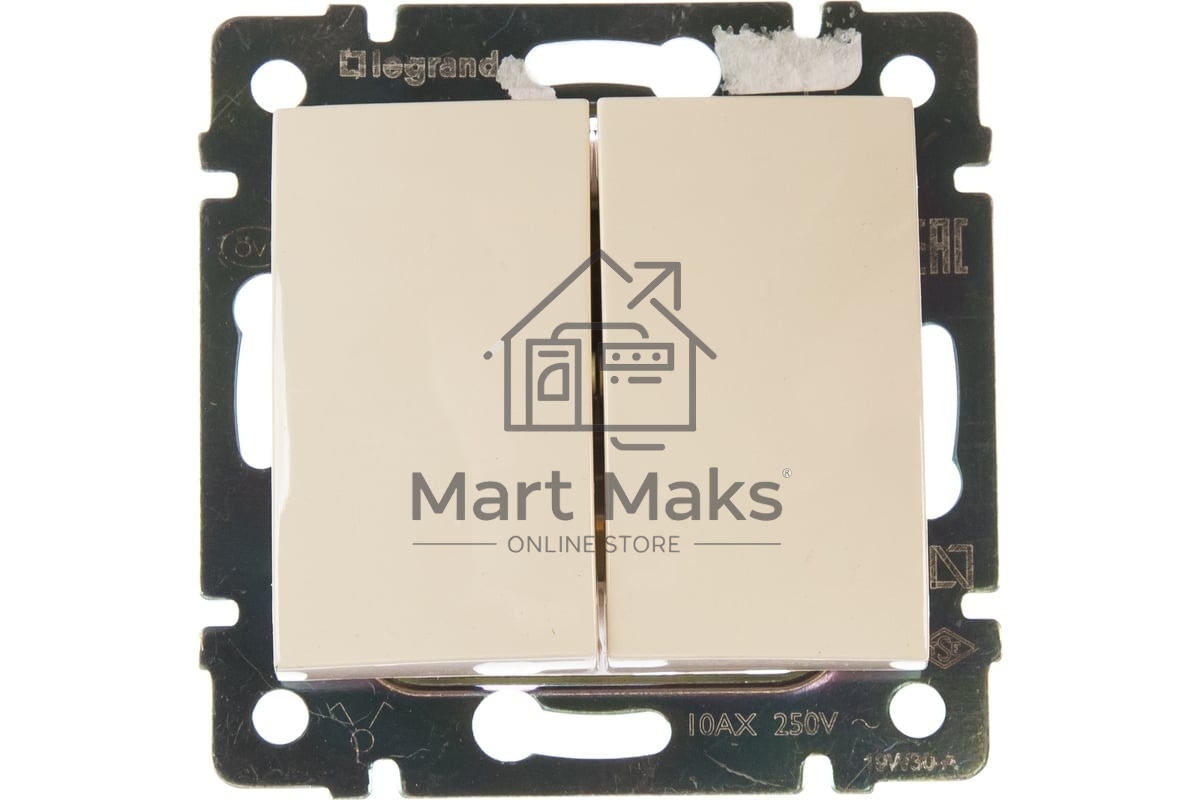 Электроустановочные изделия Legrand Legrand 774305 Выключатель Valena двухклавишный 10 AX(слоновая кость)