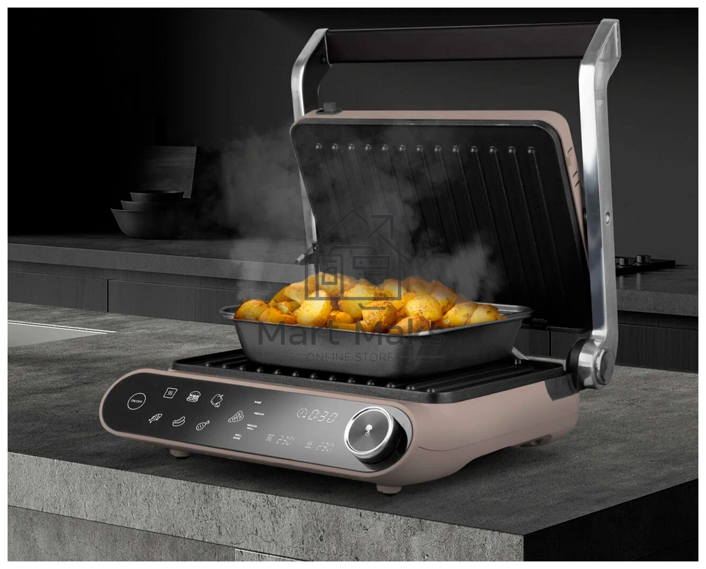 Гриль Redmond SteakMaster GM-303 бежевый, 2200 Вт