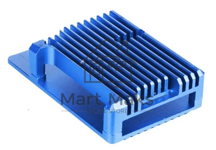 Корпус Qumo Aluminum case without fan, Raspberry Pi 4, blue(RS003)