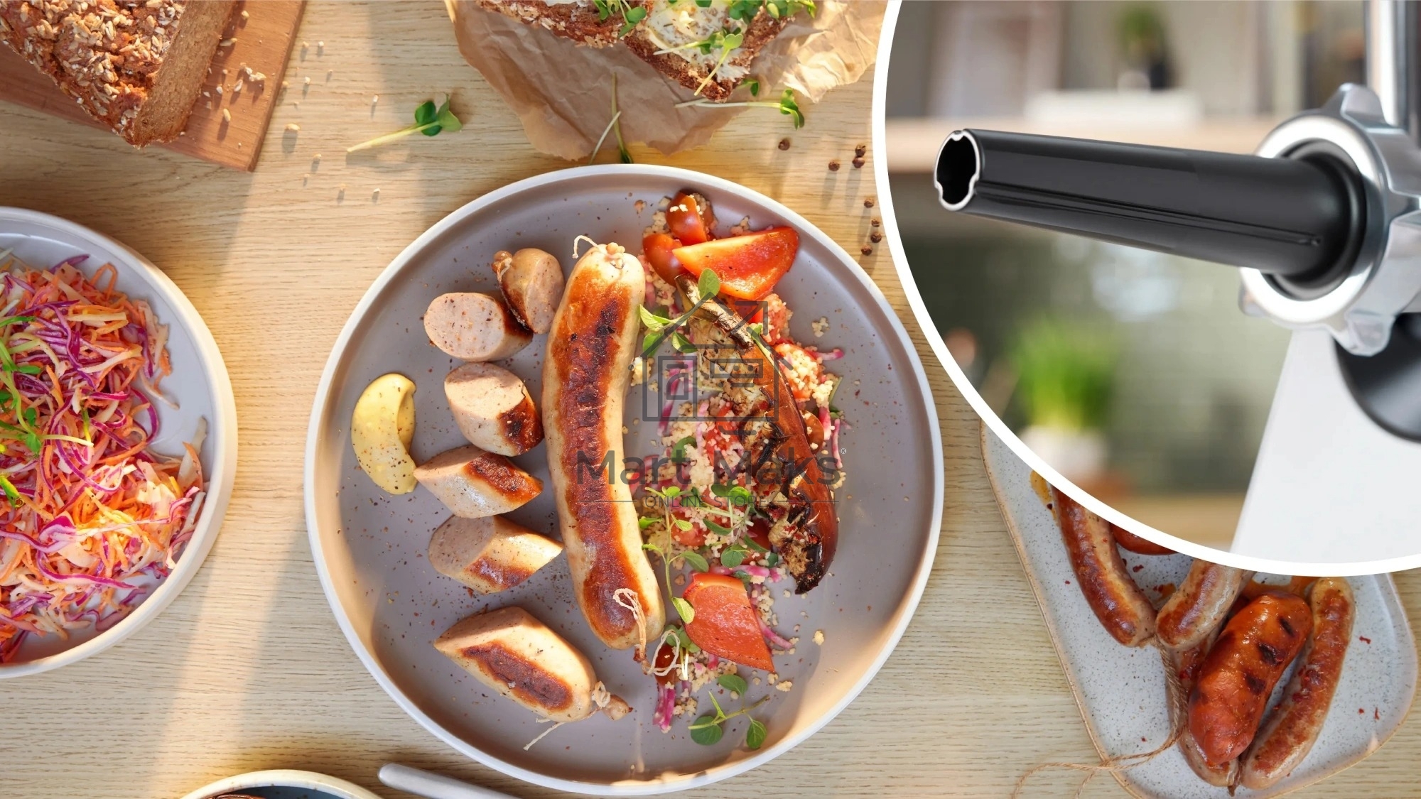 Мясорубка электрическая Bosch MFWS609W белый/черный, 2100 Вт, 3.5 кг/мин, реверс, насадки - 4