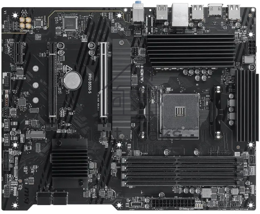 Материнская плата MSI PRO B550-S, AM4, AMD B550, 4xDDR4, 4xSATA, 2xM.2 PCIe 4.0/3.0, 2xPCIe x16, 1xPCIe x1, 1xHDMI, 1x 1Gb LAN, 4xUSB 2.0, 2xUSB 3.2 Gen1, 1xUSB 3.2 Gen2 Type-A, 1xUSB 3.2
