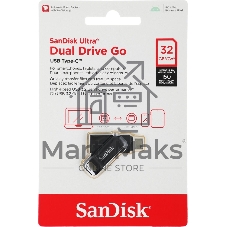 Флешка USB Sandisk DDC3 (SDDDC3-032G-G46), 32Gb, USB 3.0/USB Type-C, R/W 150/30, черный