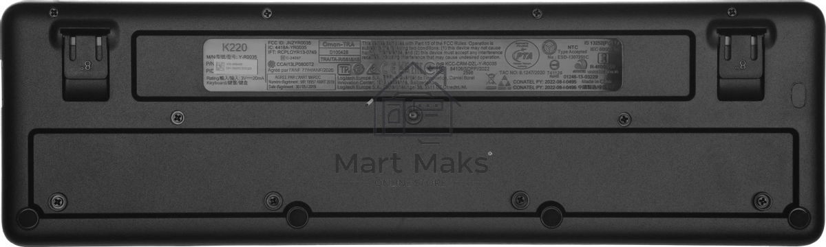 Комплект клавиатура+мышь Logitech MK220 беспроводной, USB, 1000 DPI, чёрный