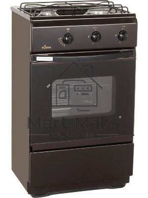 Плита газовая Flama CG 3202 B коричневый, конфорок 2 шт, духовка 30 л, 50 см x 85 см x 35 см