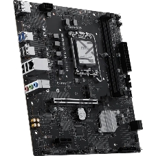 Материнская плата MSI PRO H810M-E, LGA 1851, Intel H810, 2xDDR5 (до 128 ГБ), 4xSATA, 1xM.2 (PCIe 4.0 x4), 1xPCIe 5.0 x16, 1xPCIe x1, 1xHDMI, 1xDP, 1x2.5Gb LAN, 2xUSB-A 5Gbps, 4xUSB-A 2.0, 3x3.5 мм, 7.1, чёрный, mATX