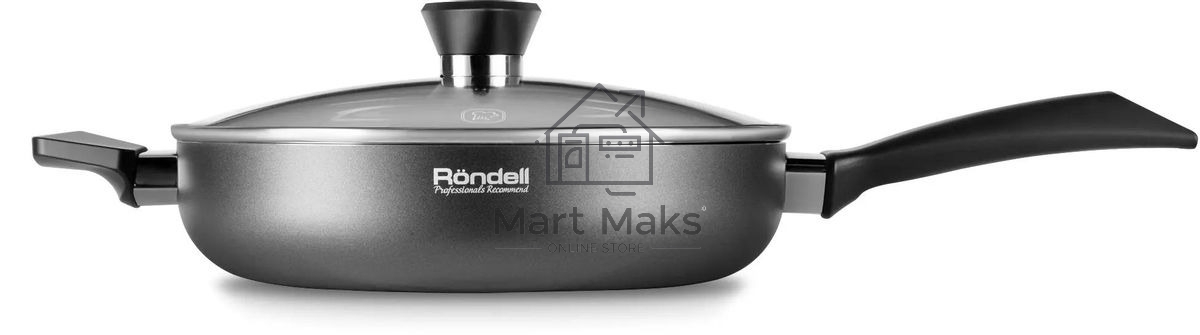 Сотейник Rondell Strike RDA-1399, 28см, с крышкой, серый