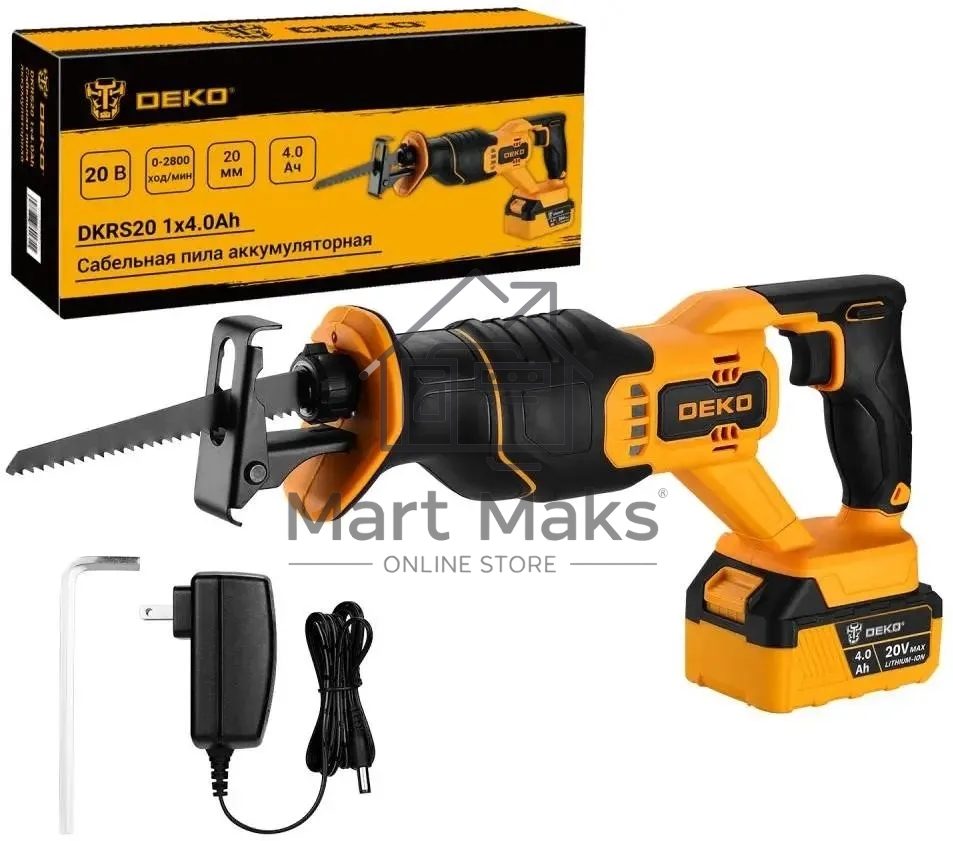 Сабельная пила Deko DKRS20 20Вт аккум. 2800ход/мин (085-1126)