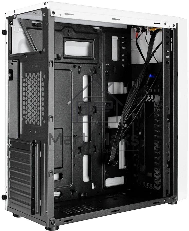 Компьютерный корпус Ginzzu A390 белый Window RGb подсветка 1хUSB 3.0, 2хUSB 2.0, AU