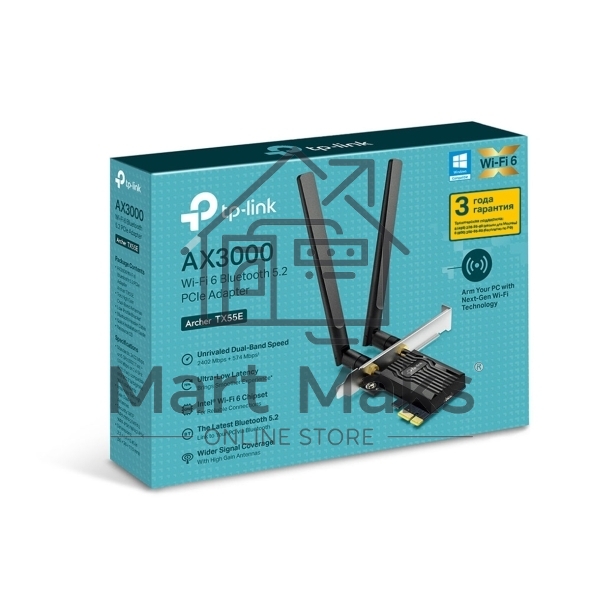 Адаптер PCI Express TP-Link Archer TX55E AX3000 Wi-Fi 6 Bluetooth 5.2