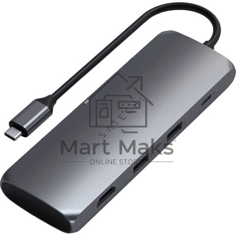 USB-хаб Satechi USB-C Hybrid Multiport Adapter (with SSD Enclosure M.2 SATA, 2xUSB 3.1, USB Type-C, HDMI), серый ST-UCHSEM
