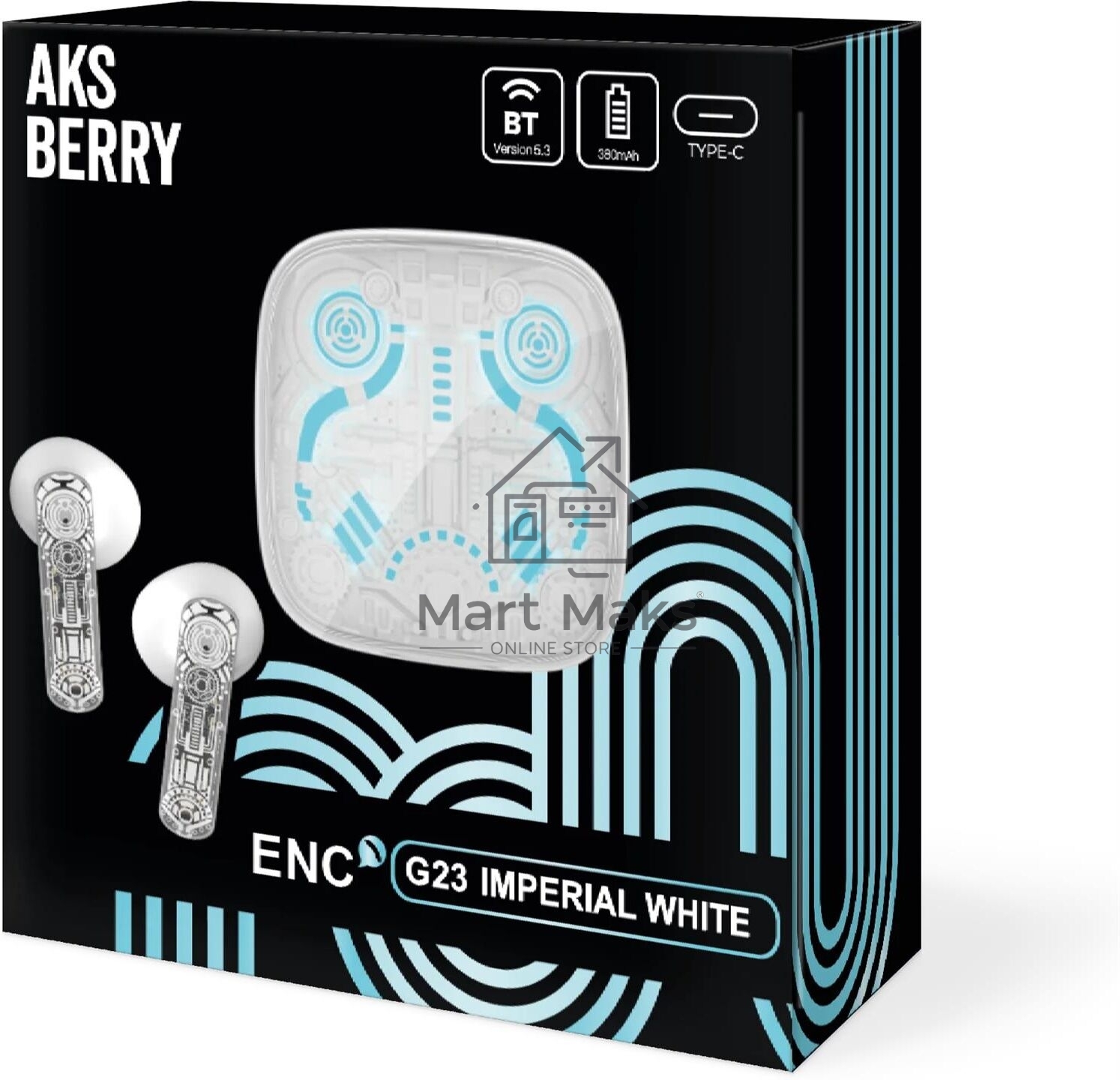 Наушники беспроводные AKSBERRY (6900288050015) G23 TWS, белый