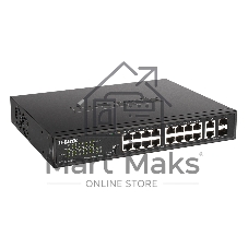 Коммутатор D-Link DES-1018MPV2/A1A, 16×100 Мбит/с + 2×1 Гбит/с Combo, неуправляемый