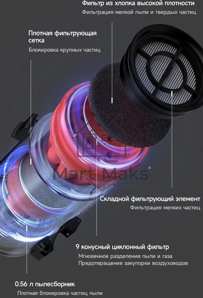 Пылесос ручной Deerma DEM-T30W Station серый/черный, питание от аккумулятора, 240 Вт, уборка сухая, пылесборник 0.56 л, работа от АКБ max 45 мин