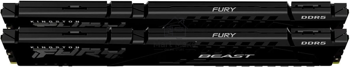 Оперативная память Kingston Fury Beast, DDR5, 32GB (2x16GB), 6000MHz, CL36, DIMM, с радиатором, черный