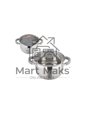 Кастрюля MALLONY Felicita нержавеющая сталь, со стеклянной крышкой, 2,9 л, d-18