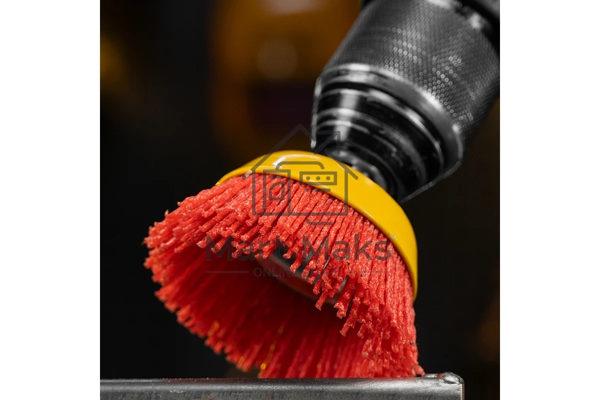 Щетка для дрели Denzel 75 мм, чашка, со шпилькой, нейлоновая щетина