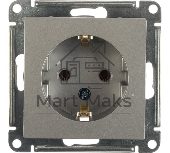 Механизм розетки 1-м СП AtlasDesign с заземл. 16А алюм. SchE ATN000343