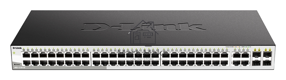 Коммутатор D-Link DGS-1210-52/F3A, 48×1 Гбит/с + 4×1 Гбит/с SFP, настраиваемый