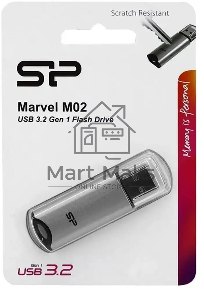 Флешка USB R/W Silicon Power 16GB Marvel M02 SP016GBUF3M02V1S USB3.0 серебристый