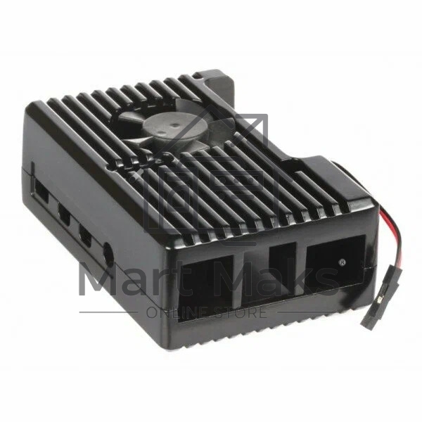 Корпус Qumo Aluminum case with black fan, Raspberry Pi 4, black(RS022)
