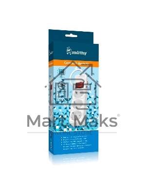 Сетевой фильтр 16А, 3500 Вт, 3 гнезда, без з/ш, с з/к, ПВС 3x1.0, 5 м, белый (SBSP-3-50-W)