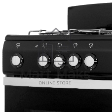 Плита газовая DeLuxe 5040.38 г (щиток) черный, конфорок 4 шт, духовка 43 л, 50 см x 85 см x 50 см